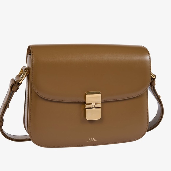 A.P.C. GRACE BAG Brown Leather Crossbody Bag - Picture 1 of 15